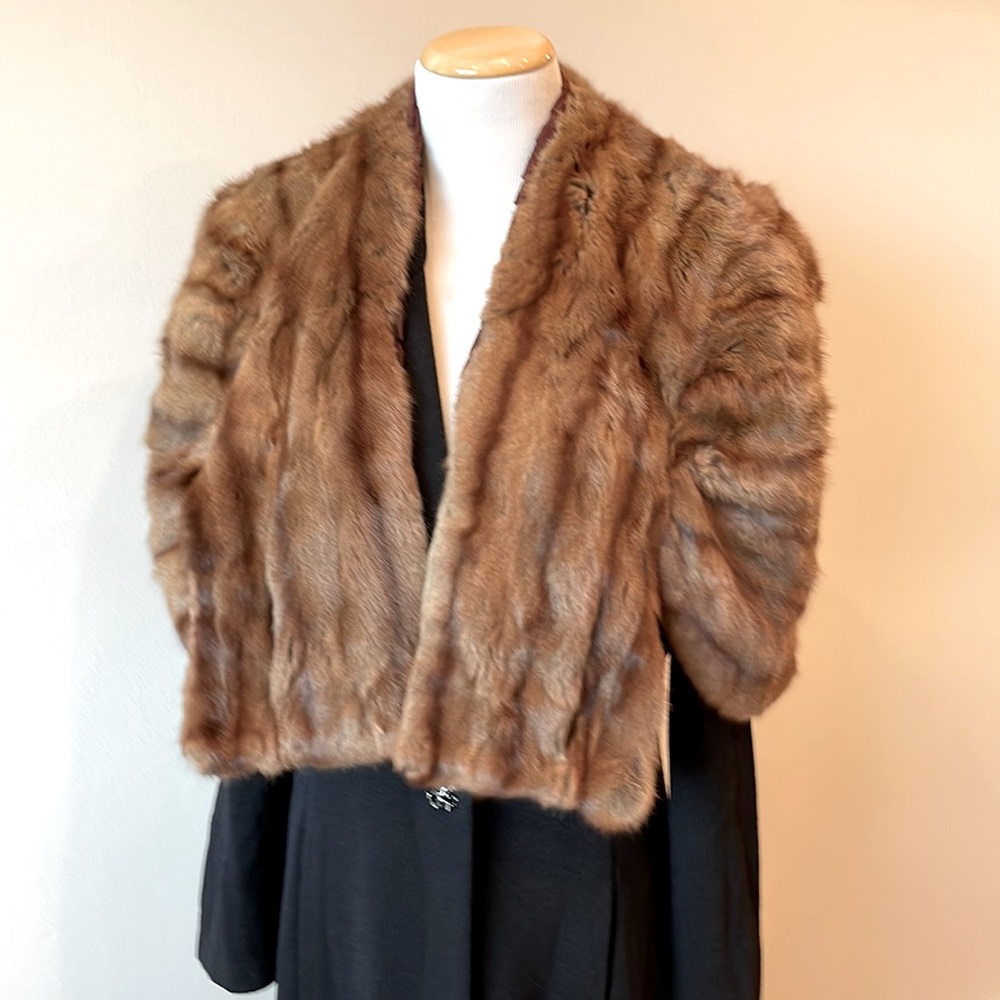 Vintage 1930s Neusteters Denver Real Mink Fur Capelet Wrap